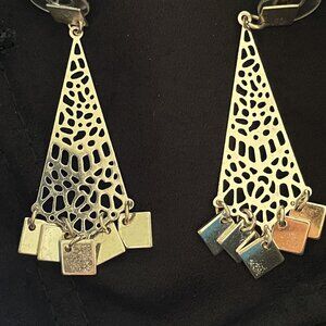 Silver Tone Chandelier Style Earrings - Brand New